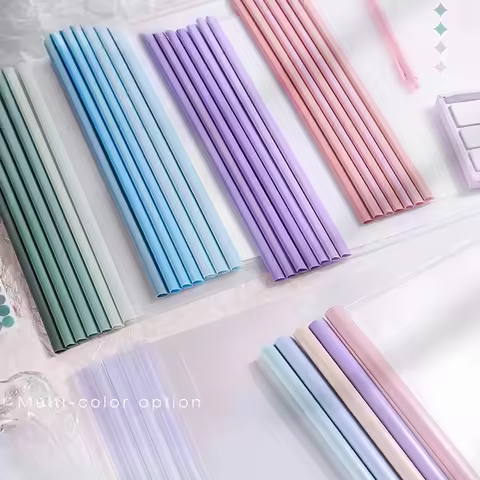10pcs Transparent File Document Thicken Draw Rod A4 Folder Test Paper Storage Bag Clip Office Folder