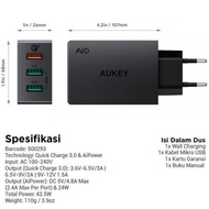 Aukey Charger Iphone Samsung USB 3 Port Quick Charge 3.0 ORIGINAL