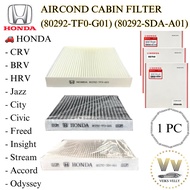 🚗 PENAPIS KABIN AIRCOND HONDA CABIN FILTER (80292-TF0-G01)(80292-SDA-A01) CITY JAZZ CIVIC CRV CRZ HR