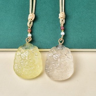 Natural Yellow Crystal White Crystal Plum Blossom Nine-Tailed Fox New Nine-Tailed Fox Pendant Neckla