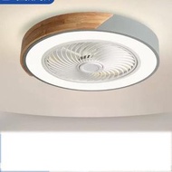 DDS - 現代吸頂電風扇吊燈（灰色圓-52CM-無極調光-遙控+智能款）#N270_009_283