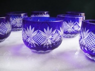 【老時光 OLD-TIME】早期日本江戶切子藝術玻璃杯(一組10杯)