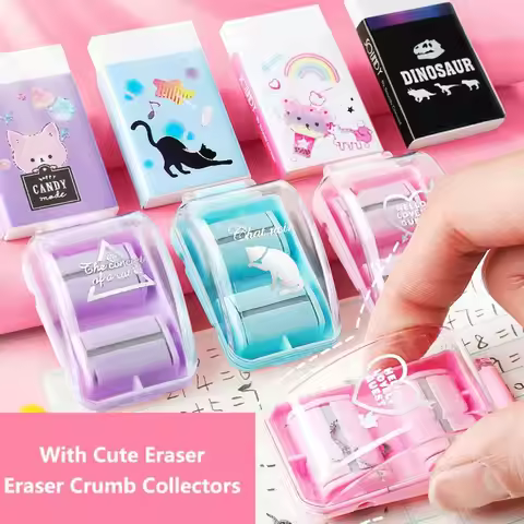 Eraser Creative Stationery Manual Desktop Vacuum Cleaner Eraser Crumb Collectors Eraser Dust Cleaner