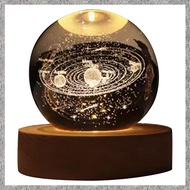 (BIGY) Valentines Day Gift Galaxy Crystal Ball Lamp 3D Planet Moon Lamp USB LED Night Light