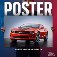 Chevrolet Camaro ZL1 1LE Black Poster with Custom Print, Modern Automotive Men's Room Wall Decoratio