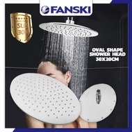 AT-0812VAL Stainless Steel Oval Shape Rain Shower Head Set Shower Head 304 Rainfall Shower Head Rainfall Pancuran