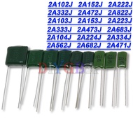 50PCS 2A224J 2A334J 2A102J 2A152J 2A222J 2A332J 2A472J 2A822J 2A103J 2A153J 2A471J Polyester Film Ca