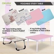 OKURA Foldable Table Anti-slip Study Table Laptop Table Bed Table Multipurpose Meja Lipat Meja Study
