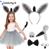 CELEBRITY12 4PCS Donkey Costume Set, Funny Bow Tie Donkey Headband,  Animal Tail Nose Donkey Ears He