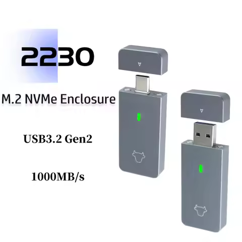M.2 NVMe 2230 SSD Enclosure Case USB A USB C Adapter 10Gbps USB3.2 Gen2 Portable Box for M2 2230 NVM