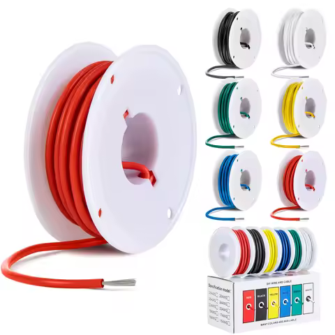 16/18/20/22/24/26/28/30 awg Wire, 6 Colors, Flexible Silicone Insulated Electric Wire Stranded Tinne