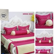 bộ chăn ga gối phủ chăn ga gối satin cotton poly 5 món full size. COCO Bedding