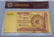 Plastik gold foil bergambar 1000000 euro salaman dengan plastik frame