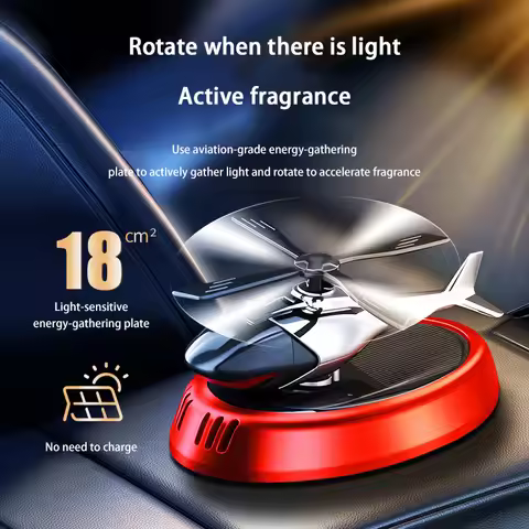 Solar Powered Rotation Helicopter Solar Aromatherapy Car Air Freshener Alloy+ABS 360° Auto-Rotation 