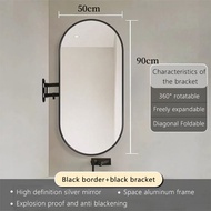 Rotating Bathroom Mirror Toilet Washbasin Telescopic Mirror Wall Hanging Corner Mirror Hotel Folding