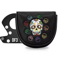 Colorful Skull DF3 Mallet Putter Cover Golf Head Cover Golf Club Cover LAB Golf