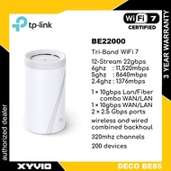 TP-LINK DECO BE85 BE22000 WiFi-7 Tri-Band Whole Home Mesh WiFi-7 System Router