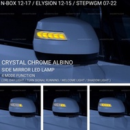 AMAZING HONDA N-BOX ELYSION STEPWGN CAR SIDE MIRROR LED LAMP CHROME ALBINO DRL LIGHT TURN SIGNAL ACC