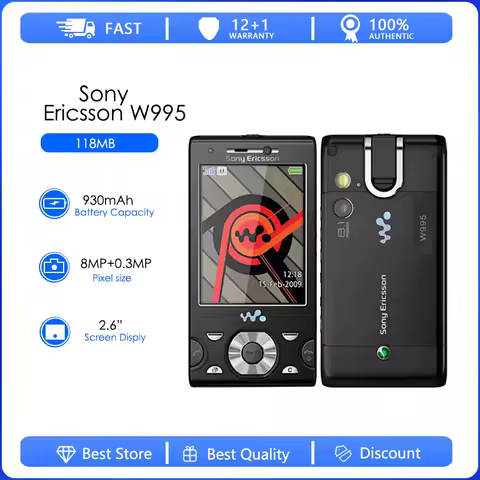 Sony Ericsson W995i Refurbished-Original Unlocked W995 Mobile Phone Slider Music phone 3G WIFI GPS P