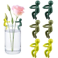 3Pcs/set Mini Cute Green Men Plant Growing Support Stand Plant Support Sticks Plant Stands Fixed Sha