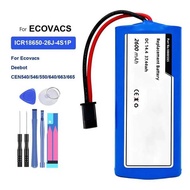 Battery ICR18650-26J-4S1P 2800mAh For Ecovacs Deebot CEN540 546 550 640 663 665