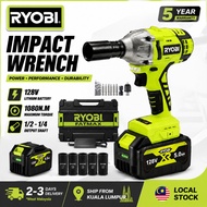 RYOBI 128V Impact Wrench 1080N.M High Torque Cordless Impact Wrench 5.0Ah Battery 5 Year Warranty Lo