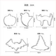 Cross-border Special Halloween Biscuit Mold 5-piece Set Of Stainless Steel Biscuit Cut Cookies Print