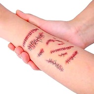 Wound Tattoo Sticker Wound Scar Sticker Anime Tattoo for Halloween Waterproof
