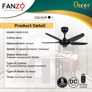 🔥HOT 2026🔥56“ 42“ 46” FANZO Ceiling FAN TURBO HUNTER FZ56 FZ42 DCMotor Remote Control 5Blades LED Ki