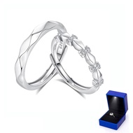 [แท้ 100%]แหวนเงินสเตอร์ลิง S925 แหวนคู่รักสวมมงกุฎแห่งความรัก แหวนคู่รัก แหวนคู่รักสุดเก๋และเรียบง่