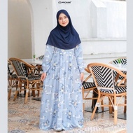 gamis motif bunga dewasa busui dress casual bahan maxmara baju muslim