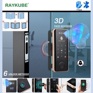 RAYKUBE FS1 TT Lock 3D Face Recognition Smart Lock For Glass Door Biometric Fingerprint Electronic Digital Lock Drilling free for Office/Home