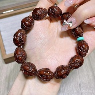 Non-Original Hand-Carved Purple Golden Rat New Product Bracelet Ingot God of Wealth Carved Bracelet 