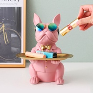 Livingmall Cool เรซิ่น Bulldog โต๊ะเก็บ Room Decor Figurine Cool Bulldog ประติมากรรมตกแต่งตาราง Mode