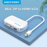 Vention Mini DP to HDMI VGA Converter 2 in 1 Thunderbolt Mini DP to HDMI VGA Cable Adapter 4K 1080P Mini DisplayPort To HDMI VGA Converter สำหรับจอโปรเจคเตอร์ ทีวี