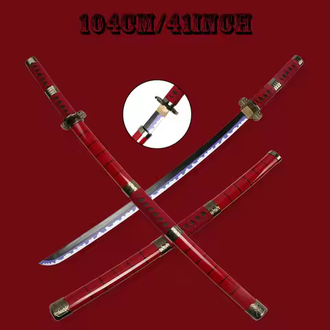 104Cm/41in Bamboo Zoro Katanas Blade Toys For Gifts Cosplay Character Collection