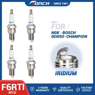 4PCS Iridium Spark Plugs TORCH F6RTI Replace for Candle BPR6EGP BPR6EIX BPR6ES BPR6E Denso W20TT 024