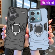 Redmi Note 13 Pro Plus Note 12S Note 12 Turbo Note 12 Pro Plus Note 11 Pro Note 10 Pro Note 10S Shockproof Armor Case Ring Stand Silicone Phone Back Cover Case Casing