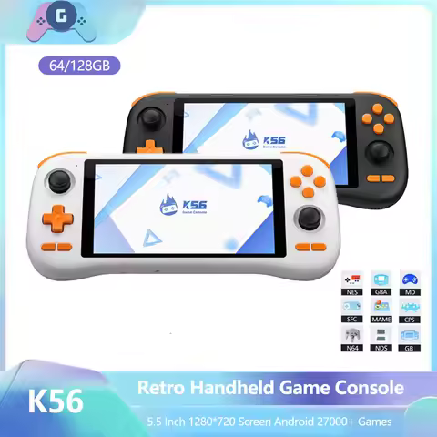 K56 Portable Android 14 Handheld Game Console 5.5'' Touch Screen 5000 MAh WIFI 5 Retro Gaming Player