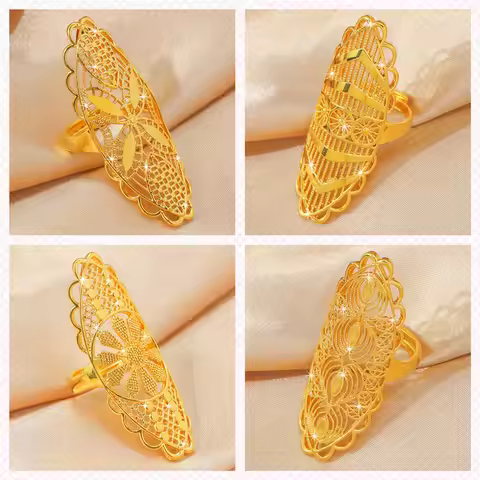 Valuable Collection Ring Women's 24K Gold AU999 - 24K Gold Hollow Filigree Ring, Pure Gold Value, Li