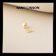 [Nano&Naon] 14K Solid Gold Ball Piercing – Korean Dot Smiley Earring (single/pair)