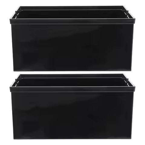 2Pcs Aquarium Drip Filter Box Black Plastic Fish Tank Trickle Filter Case Stackable Oxygen Water Tre
