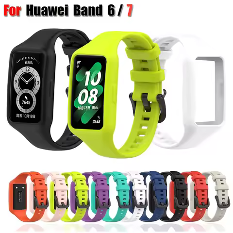 Replacement Strap For Huawei Band 7 Strap Silicone Watch Strap For Huawei Band 6 Strap Watchband Bra