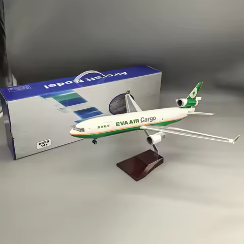 MD11 Model Plane 1:130 Scale Eva Air Cargo MD-11 Resin Diecast Airplane With Landing Gear Aviation E