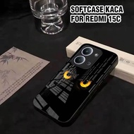 HP Xiaomi Redmi 15C Glass Softcase - Latest REDMI 15C Phone Case [M376] RED Case - Cool Aesthetic Mo