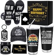 Keluna 75th Birthday Gifts for Men - 7Pcs 75 Years Old Mens Birthday Gifts Ideas, 20oz Tumbler, Funn