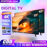 Smart TV 32 Inch Android TV EXPOSE 4K UHD LED Android 12.0 Wifi Digital TV 43 Inch Murah Television