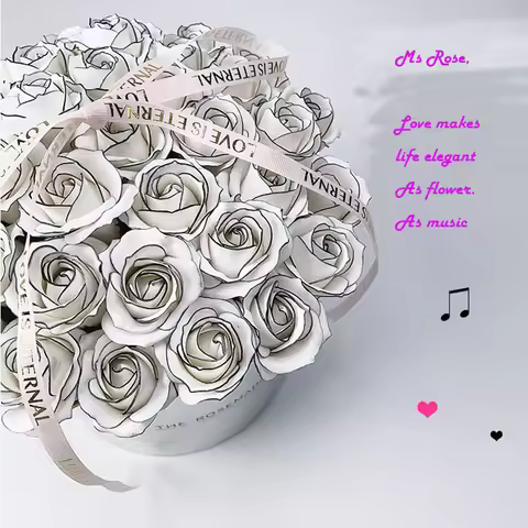 18/50pcs Ms Rose Black edge Soap roses artificial roses with base eternal Decorative flowers gift bo
