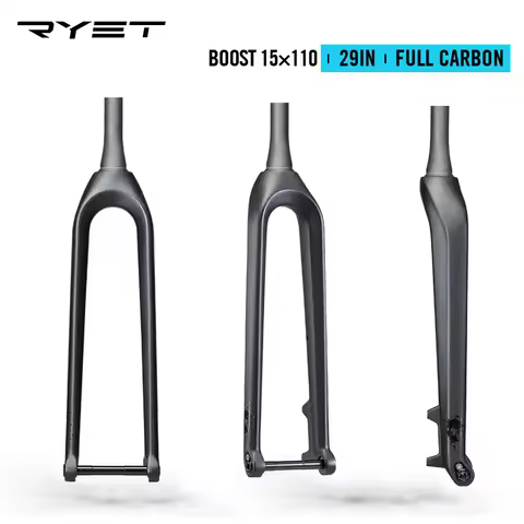 2025 LEXON Carbon Downhill Bicycle Front Fork 1-1/8"-1-1/2" Mountain Bike Rigid Axle Thru 15x110mm B