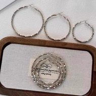 Small Face~Design Sense Plain Hoop Hoop Earrings Female 2024 Wave Hoop Earrings Earrings Earrings